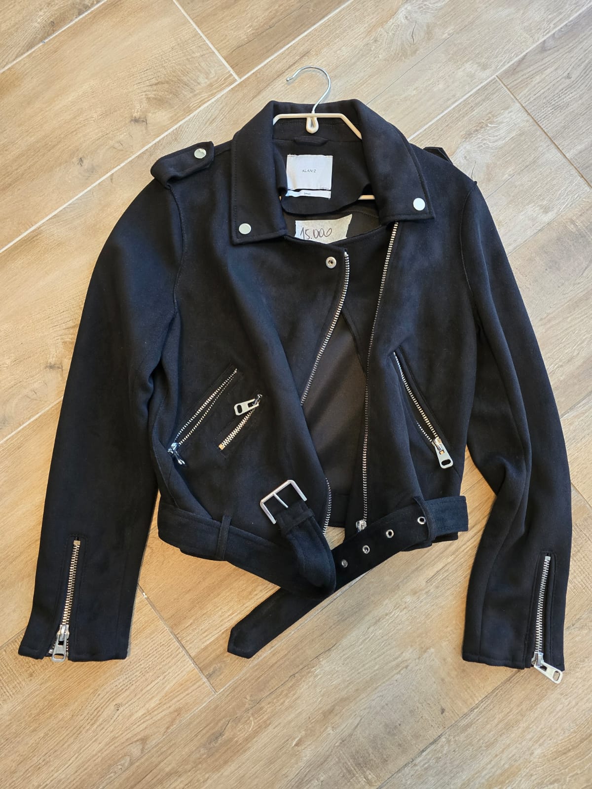 Chaqueta Biker Ante Negro